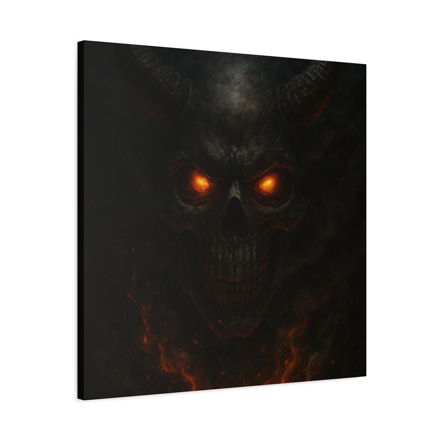 Dark Fantasy Wall Art, Matte Canvas with Fiery Skull Design, Demon Home Decor, Gothic Wall Decor, Unique Gift for Halloween, Edgy [...]