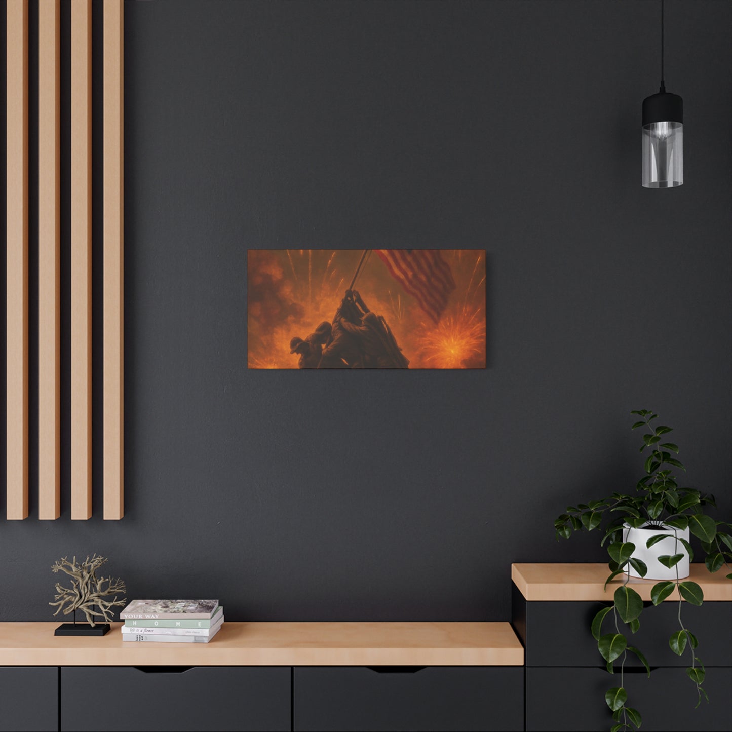 Patriotic Matte Canvas Wall Art, Military Tribute Decor, Independence Day Decoration, Veteran's Day Gift, Home Gallery Display