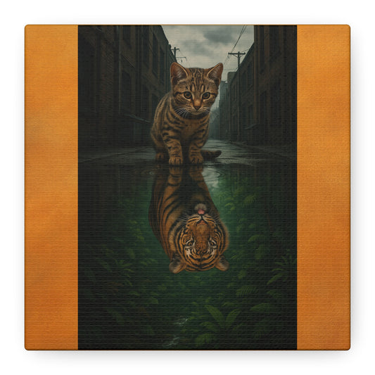 Whimsical Cat Canvas Art Print, Adorable Home Decor, Gift for Cat Lovers, Animal Wall Art, Unique Gift for Birthdays
