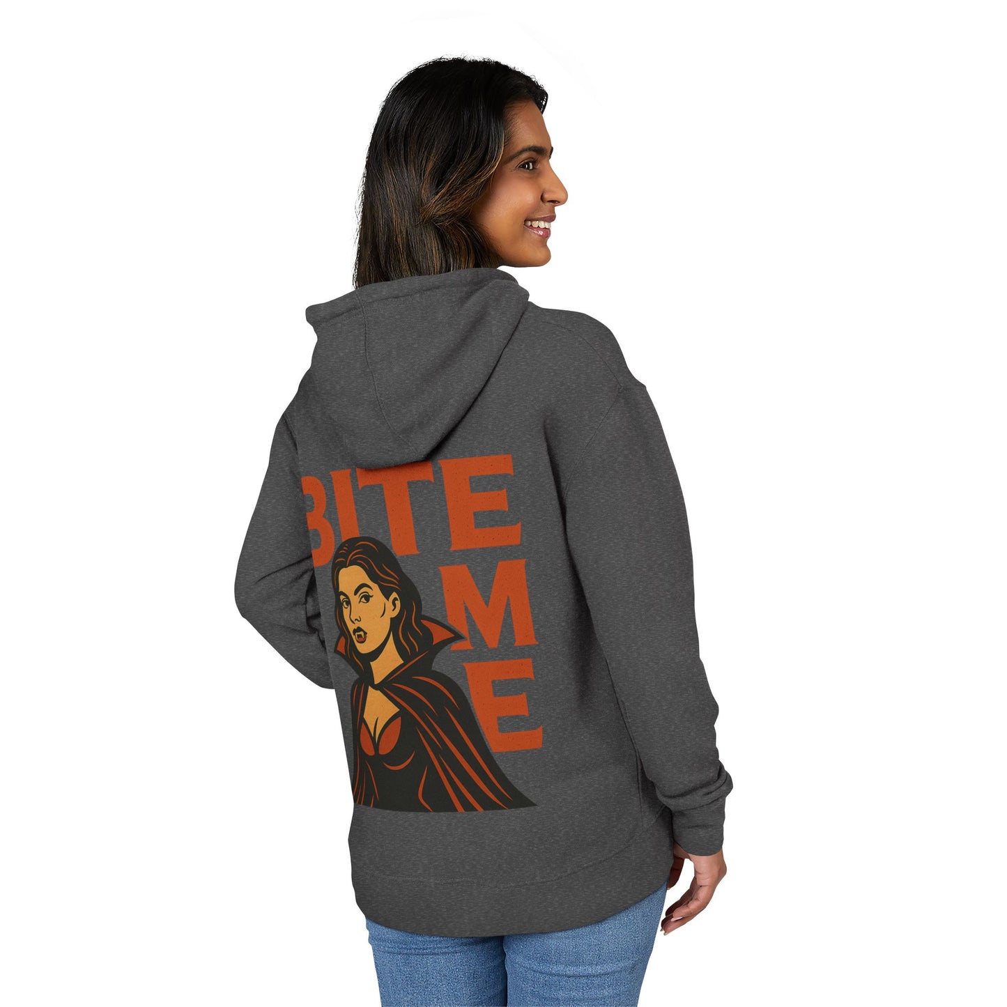 Vampire Bite Me Hoodie, Unisex Halloween Sweatshirt, Spooky Season Apparel, Gothic Fashion, Unique Gift for Vampires