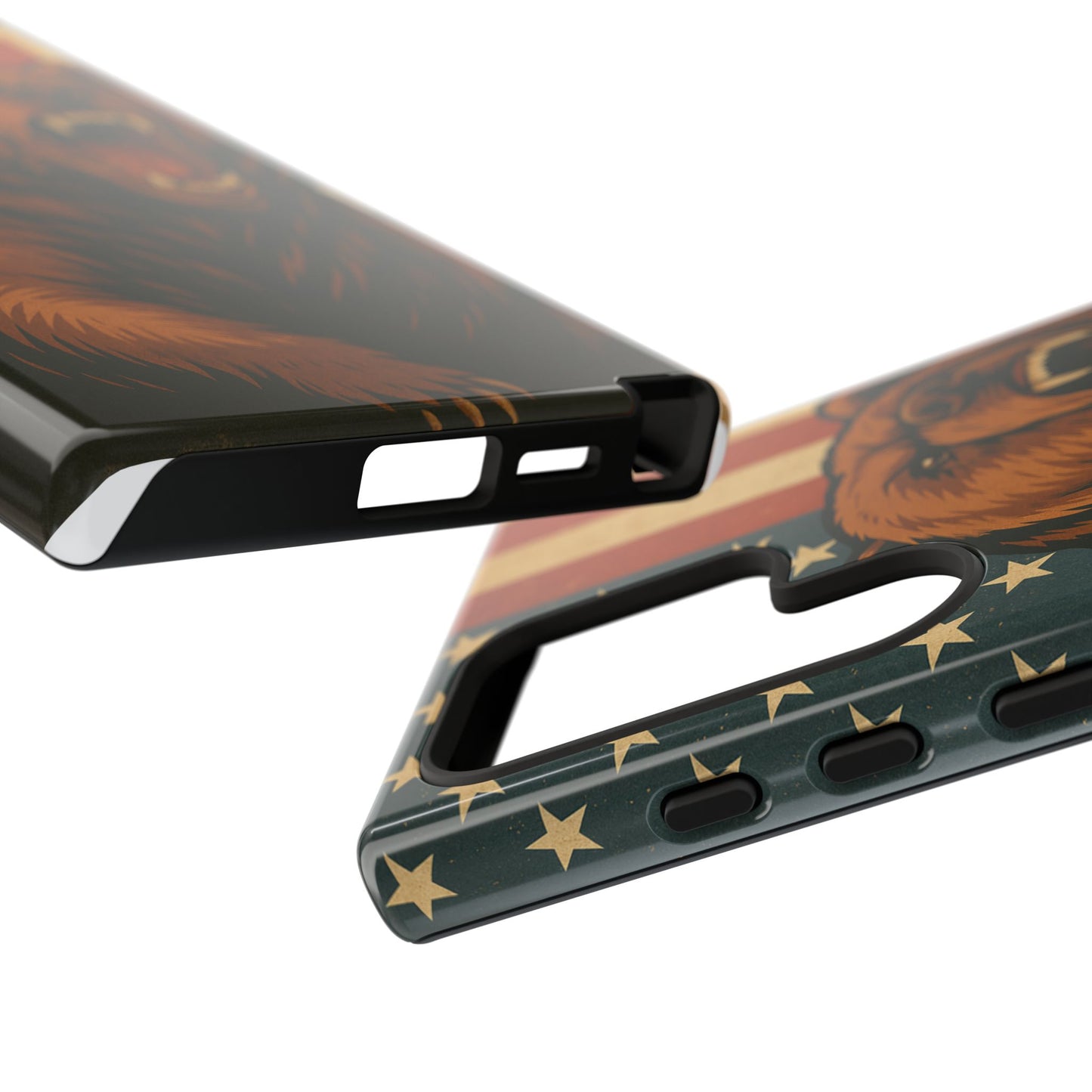 Tough Cases - Patriotic Bear Phone Case, Custom Phone Cover, Strong Protective Case, USA Flag Design, Gift for Outdoors Lovers