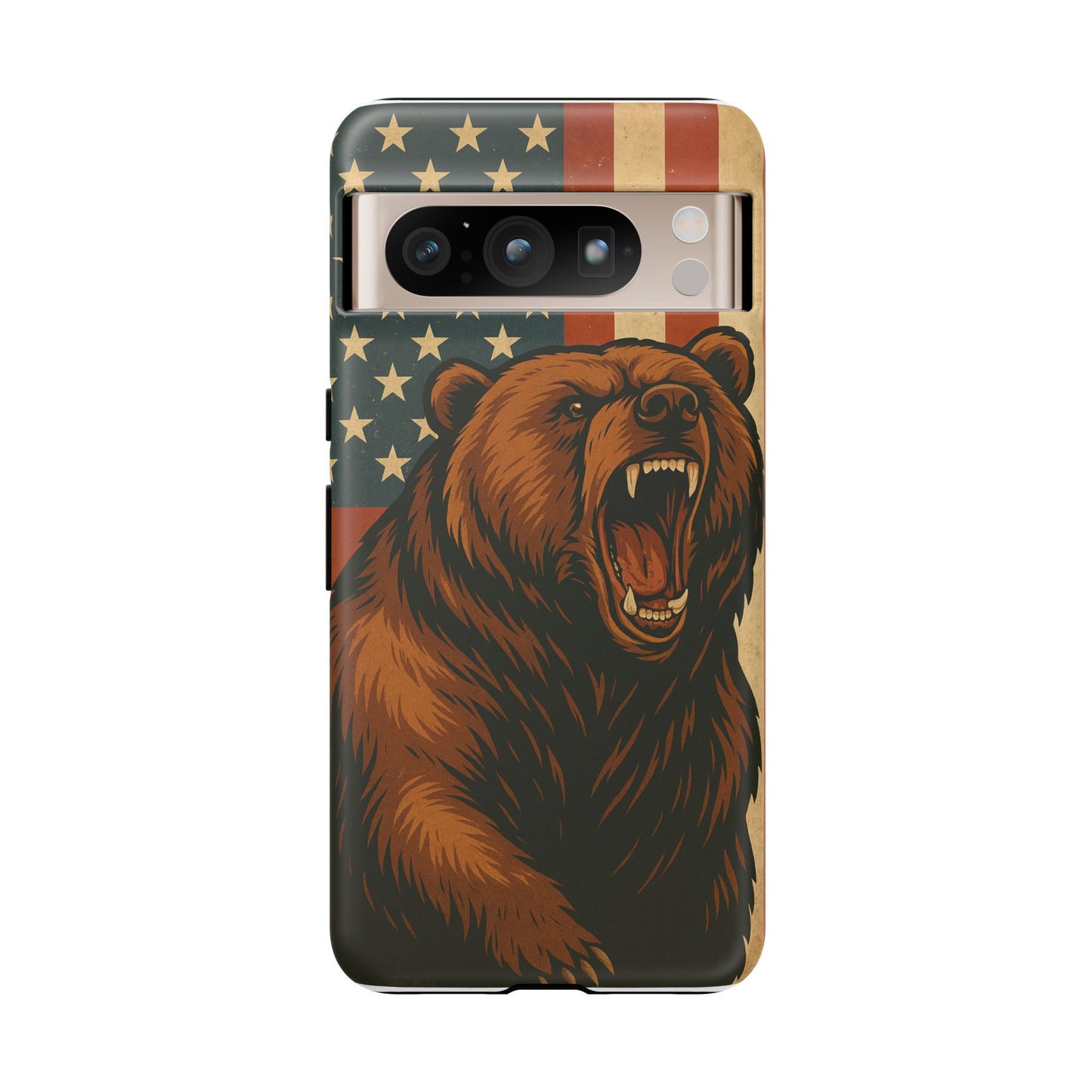 Tough Cases - Patriotic Bear Phone Case, Custom Phone Cover, Strong Protective Case, USA Flag Design, Gift for Outdoors Lovers