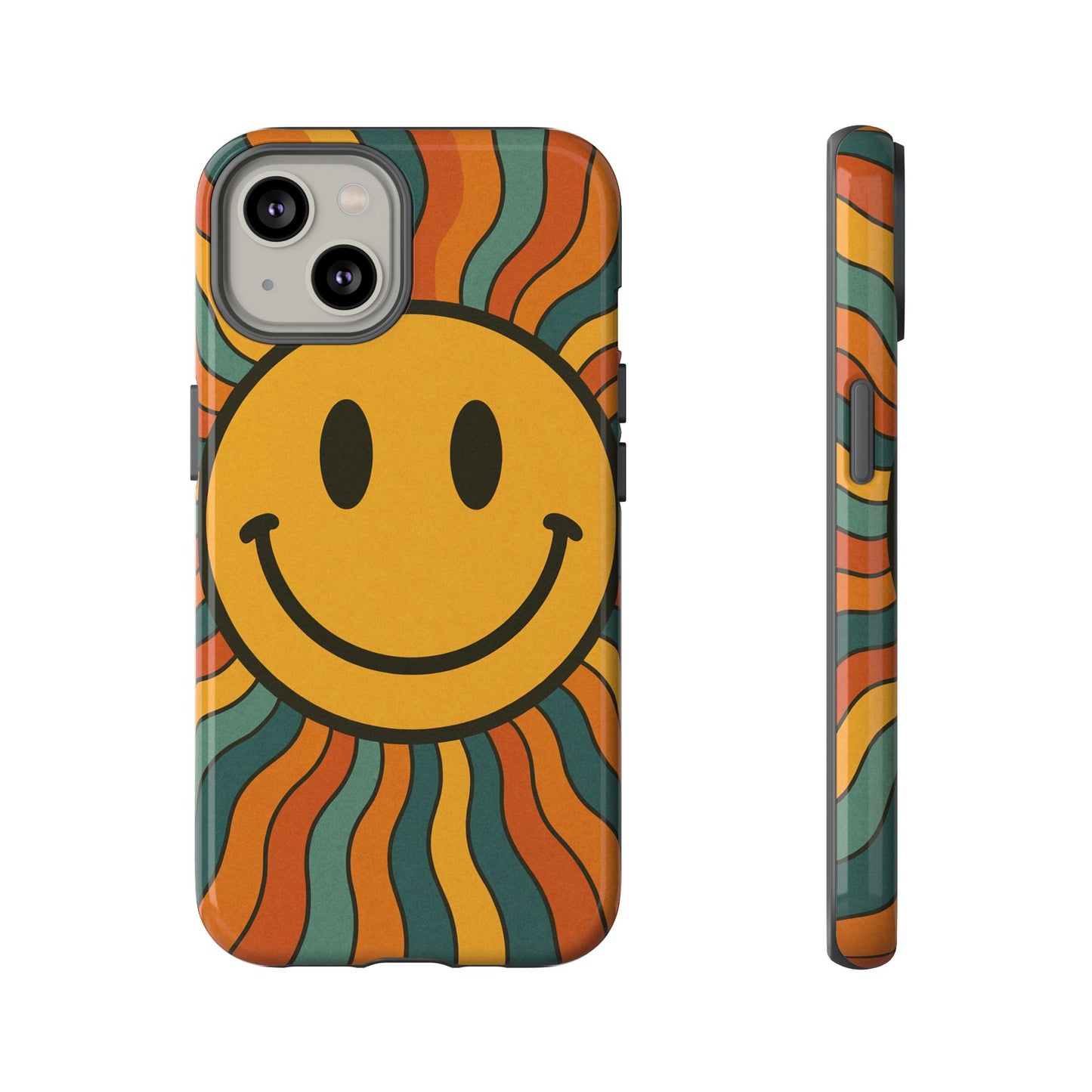 Colorful Smiley Phone Case, Retro Vibe Phone Cover, Cute Gift for Kids and Adults, Fun Protector for Everyday Use, Eco-Friendly Merchandise