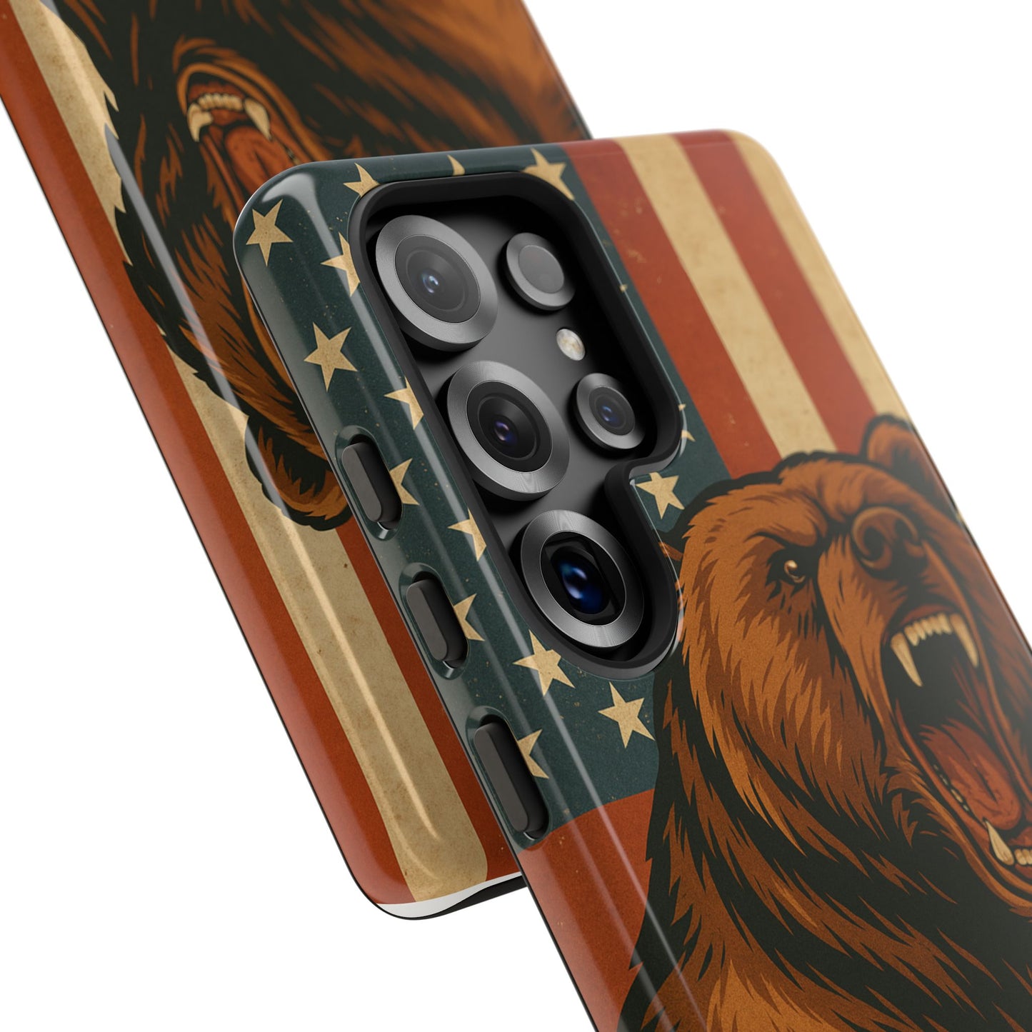 Tough Cases - Patriotic Bear Phone Case, Custom Phone Cover, Strong Protective Case, USA Flag Design, Gift for Outdoors Lovers