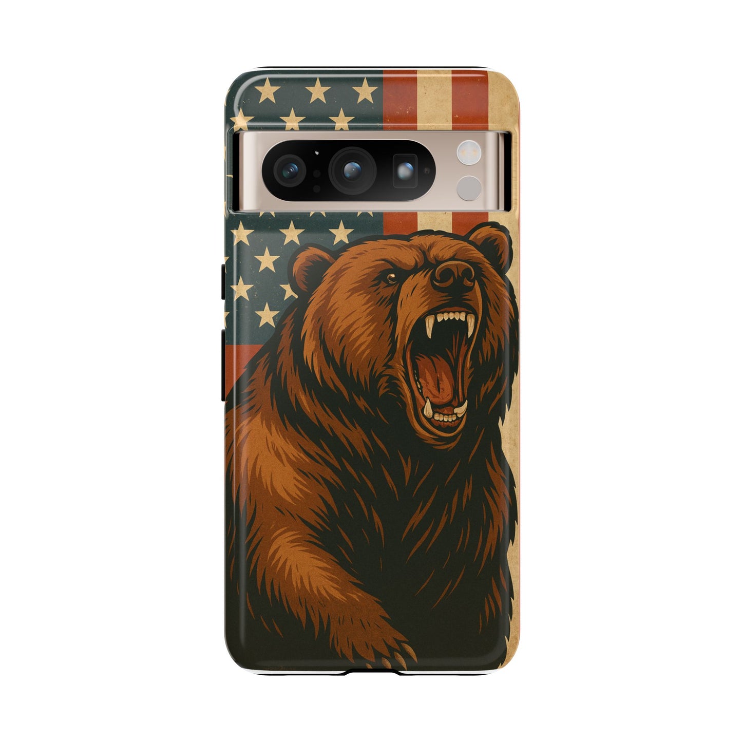 Tough Cases - Patriotic Bear Phone Case, Custom Phone Cover, Strong Protective Case, USA Flag Design, Gift for Outdoors Lovers