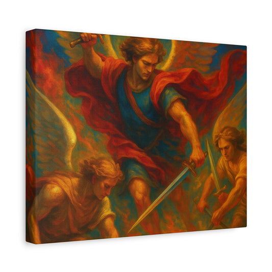Divine Art Canvas, St Michael Wall Decor, Spiritual Home Decor, Inspirational Gift, Saint Art Print, Religious Wall Art