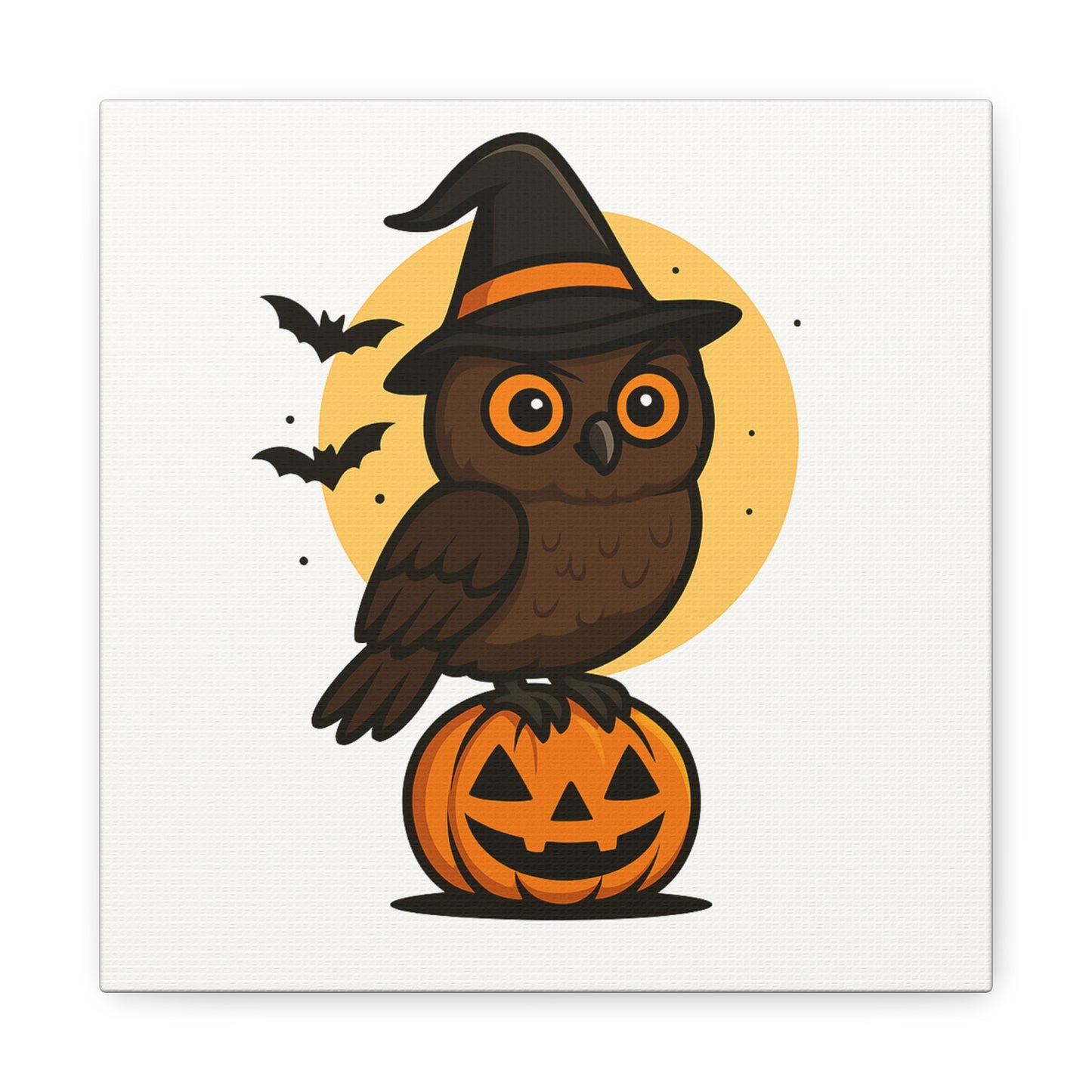 Halloween Owl Canvas Art, Fall Decor, Pumpkin Wall Decor, Spooky Home Decoration, Kids Room Wall Art