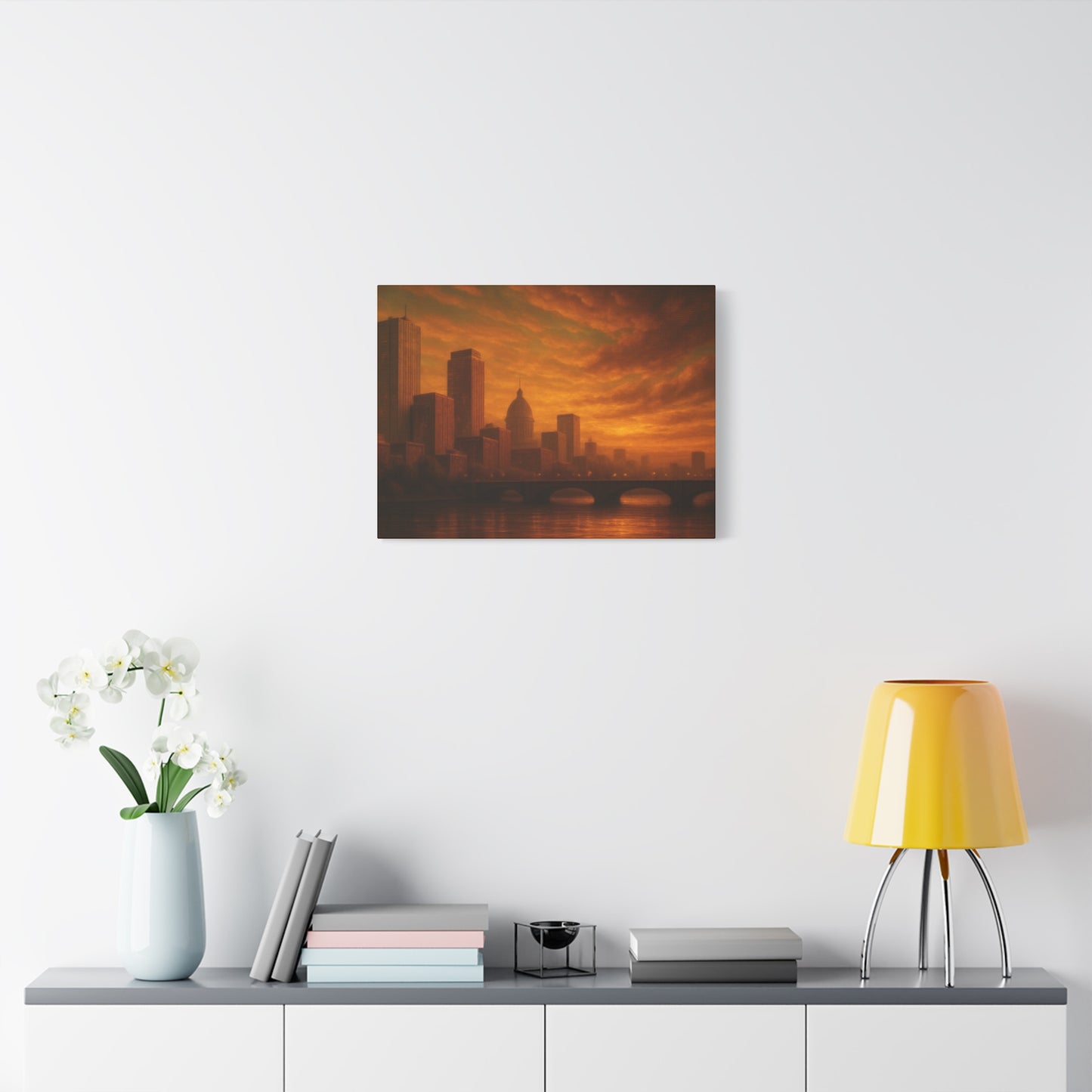 Sunset Cityscape Wall Art, Canvas Print, Home Decor, Urban Landscape, Unique Gift, Modern Art, Interior Design