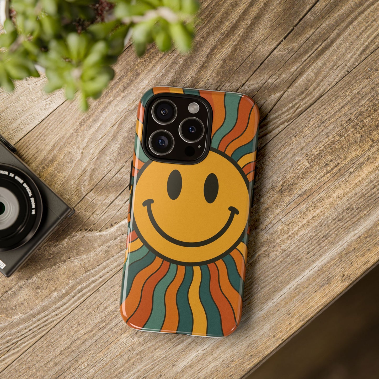 Colorful Smiley Phone Case, Retro Vibe Phone Cover, Cute Gift for Kids and Adults, Fun Protector for Everyday Use, Eco-Friendly Merchandise