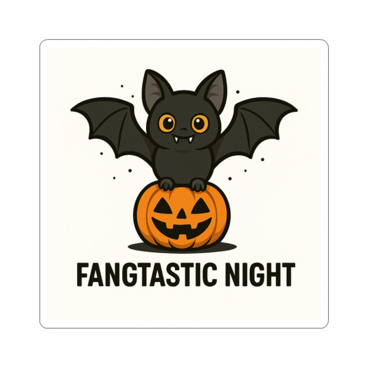 Fangtastic Night Halloween Stickers, Cute Bat Stickers, Pumpkin Decor, Spooky Season, Laptop Decor, Party Favors